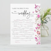 Elegantes Blush Ruby Rose Floral Bride Vows Spiel (Stehend Vorderseite)