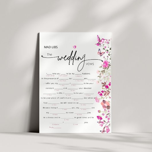 Elegantes Blush Ruby Rose Floral Wedding Vows Spie