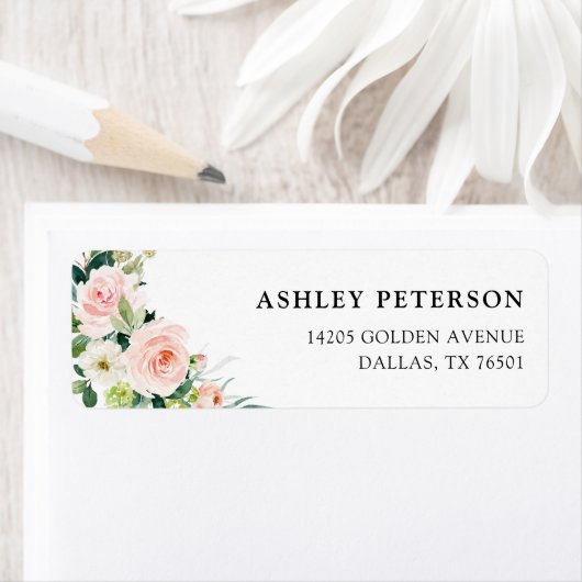 Elegantes Blush-Rücksendeadresse (Insitu)