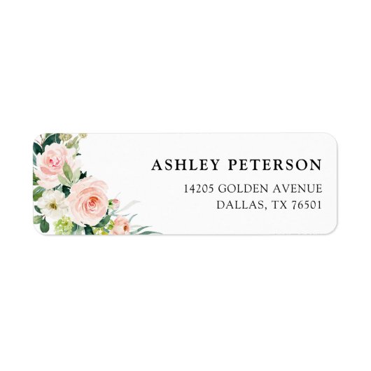 Elegantes Blush-Rücksendeadresse (Vorne)