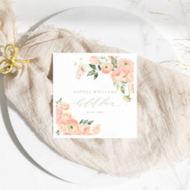 Elegantes Blush & Sage Green Brautparty Napkins Serviette