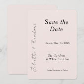Elegantes Blush Save-the-Date Save The Date (Vorne/Hinten)