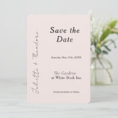 Elegantes Blush Save-the-Date Save The Date (Stehend Vorderseite)