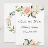 Elegantes Blush-Script Save The Date (Vorne/Hinten)