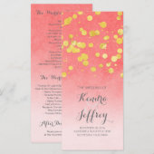 Elegantes Blush- und Gold Confetti-Hochzeitsprogra Programm (Vorne/Hinten)