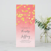 Elegantes Blush- und Gold Confetti-Hochzeitsprogra Programm (Stehend Vorderseite)