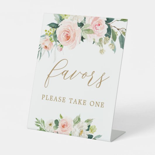 Elegantes Blush Wasserfarben Lieblingszeichen Sockelschild (Vorderseite)