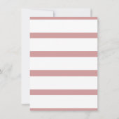 Elegantes Blush White Script Stripe Brautparty Einladung (Rückseite)