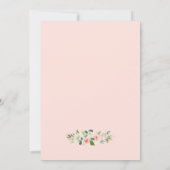 Elegantes Blushing Pink Floral Gold Brautparty Einladung (Rückseite)