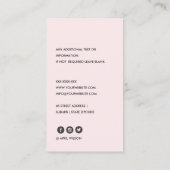 ELEGANTES BLUSPINK ABEND GOWN BRIDAL DRUCK VISITENKARTE (Rückseite)