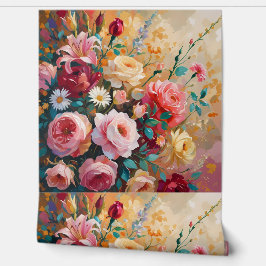 Elegantes Blütenschälen und -kleben Tapete