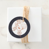 Elegantes Blütenschwarzes Logo Geschenkanhänger (Beispiel)