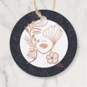 Elegantes Blütenschwarzes Logo Geschenkanhänger (Vorderseite)