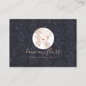 Elegantes Blütenschwarzes Logo Treuekarte (Vorderseite)