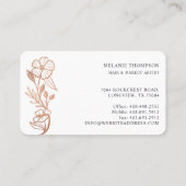 Elegantes Blütenschwarzes Logo Visitenkarte (Rückseite)