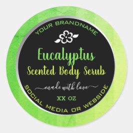 Elegantes Body Serub Produkt Verpackung Grün Schwa Runder Aufkleber
