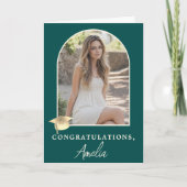 Elegantes Bogen-Foto-Abschluss-Gratulation Karte (Vorderseite)