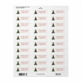 Elegantes Bogen-Weihnachtsbaum-Adressetikett (Vorne)