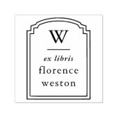 Elegantes Bogenrahmen-Monogramm Modernes Ex Libris Permastempel (Design)