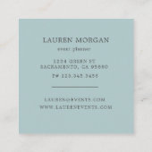 Elegantes Bohemisch Floral Monogramm Quadratische Visitenkarte (Rückseite)