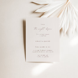 Elegantes Bohemisch Ivory Minimalistisch Probe Abe Einladung