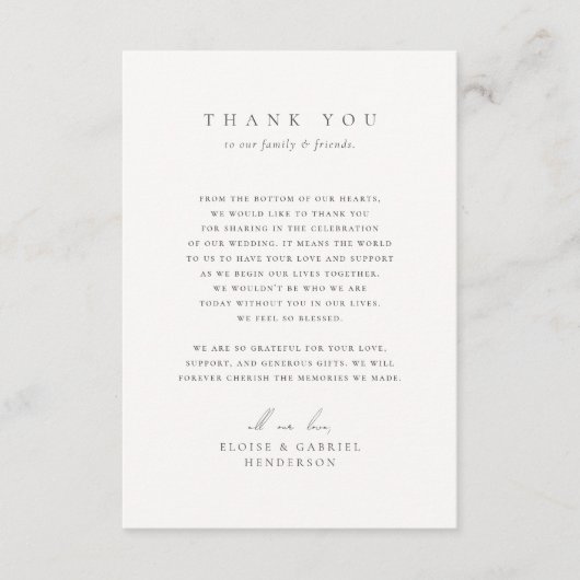 Elegantes Bohemisch Modernes Minimalistisches Foto Dankeskarte (Vorderseite)