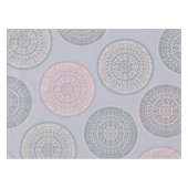 Elegantes Bohemisch rosa blaues Pastel Mandala Mus Tischdecke (Vorderseite (Horizontal))