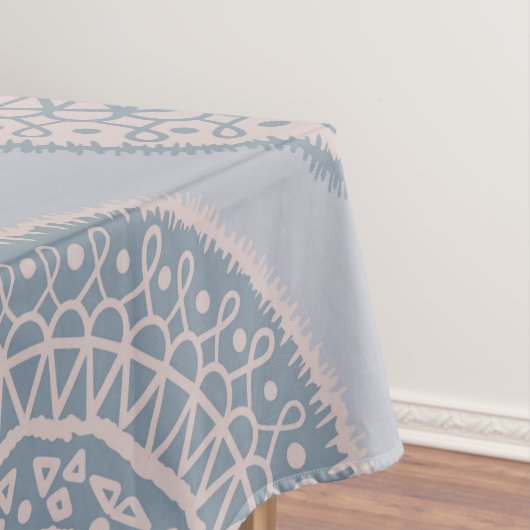 Elegantes Bohemisch rosa blaues Pastel Mandala Mus Tischdecke (Beispiel)