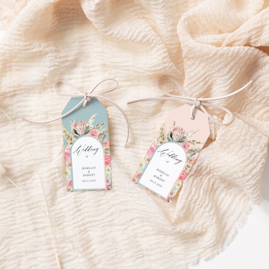 Elegantes Bohemisches Blumenmongramm Geschenkanhänger