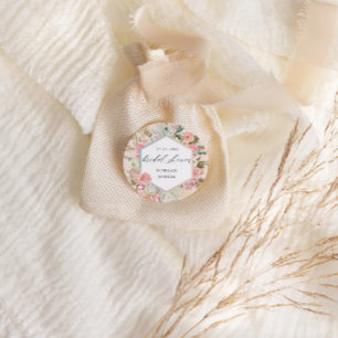 Elegantes Bohemisches Brautparty mit Blumen Runder Aufkleber