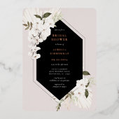 Elegantes Bohemisches florales Brautparty Folieneinladung (Vorderseite)