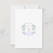 Elegantes Bohemisches Hochzeitsmenü mit hellblauer RSVP Karte (Rückseite)