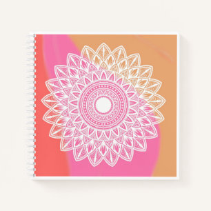 Elegantes Bohemisches Mandala Floral-Notebook Notizblock