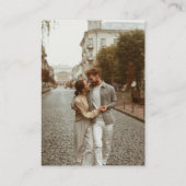 Elegantes Bohemisches modernes Foto QR Code Weddin Begleitkarte (Rückseite)