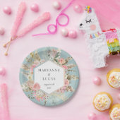 Elegantes Bohemisches Monogramm-Papier Pappteller (Party)