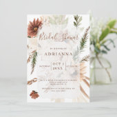 Elegantes Bohemisches Pampas Wedding Brautparty Einladung (Stehend Vorderseite)