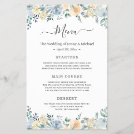Elegantes Bohemisches Vanilla Blue Floral Wedding Flyer