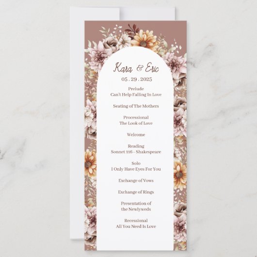 Elegantes Bohemisches Wasserfarbenprogramm (Vorderseite)