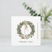 Elegantes Bohemisches Weihnachtskieferunternehmen Dankeskarte (Stehend Vorderseite)