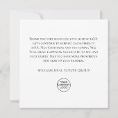 Elegantes Bohemisches Weihnachtskieferunternehmen Dankeskarte (Rückseite)