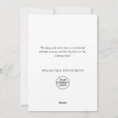 Elegantes Bohemisches Weihnachtskranz Grußunterneh Feiertagskarte (Rückseite)