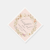 Elegantes, bohenhaftes Kranz, handgeschriebenes Br Serviette (Ecke)