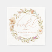 Elegantes, bohenhaftes Kranz, handgeschriebenes Br Serviette (Vorderseite)