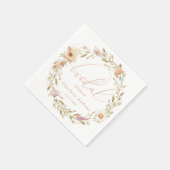 Elegantes, bohenhaftes Kranz, handgeschriebenes Br Serviette (Ecke)