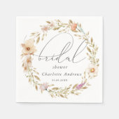 Elegantes, bohenhaftes Kranz, handgeschriebenes Br Serviette (Vorderseite)