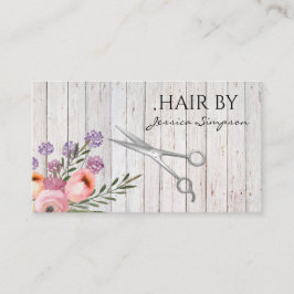 Elegantes bohfarbenes Blumenschere Holz Terminkarte