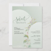 Elegantes bohisches grünes Blattwerk, Blütenblüte Einladung (Vorderseite)