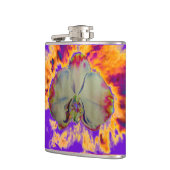 Elegantes boho abstraktes Orchideengemälde Flachmann (Links)