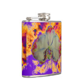 Elegantes boho abstraktes Orchideengemälde Flachmann (Rechts)