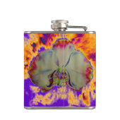 Elegantes boho abstraktes Orchideengemälde Flachmann (Rückseite)